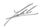 Signature of PDAC President Felix Lee