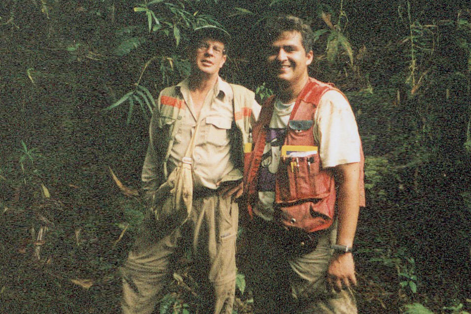 Jerry Blackwell (left) and Alvaro Fernandez-Baca,  Ucayali River region, Peru, 1978