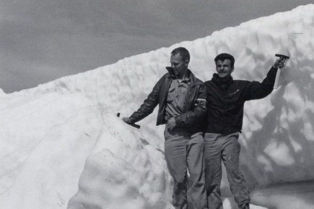 Malcolm Clegg with Bill Bondar, Labrador, 1959