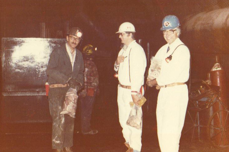 Richard Potter (left) with J. Worth and J. Hamilton, 1979